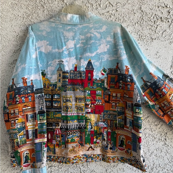 Colorful Cityscape Jean Jacket - Picture 2 of 6